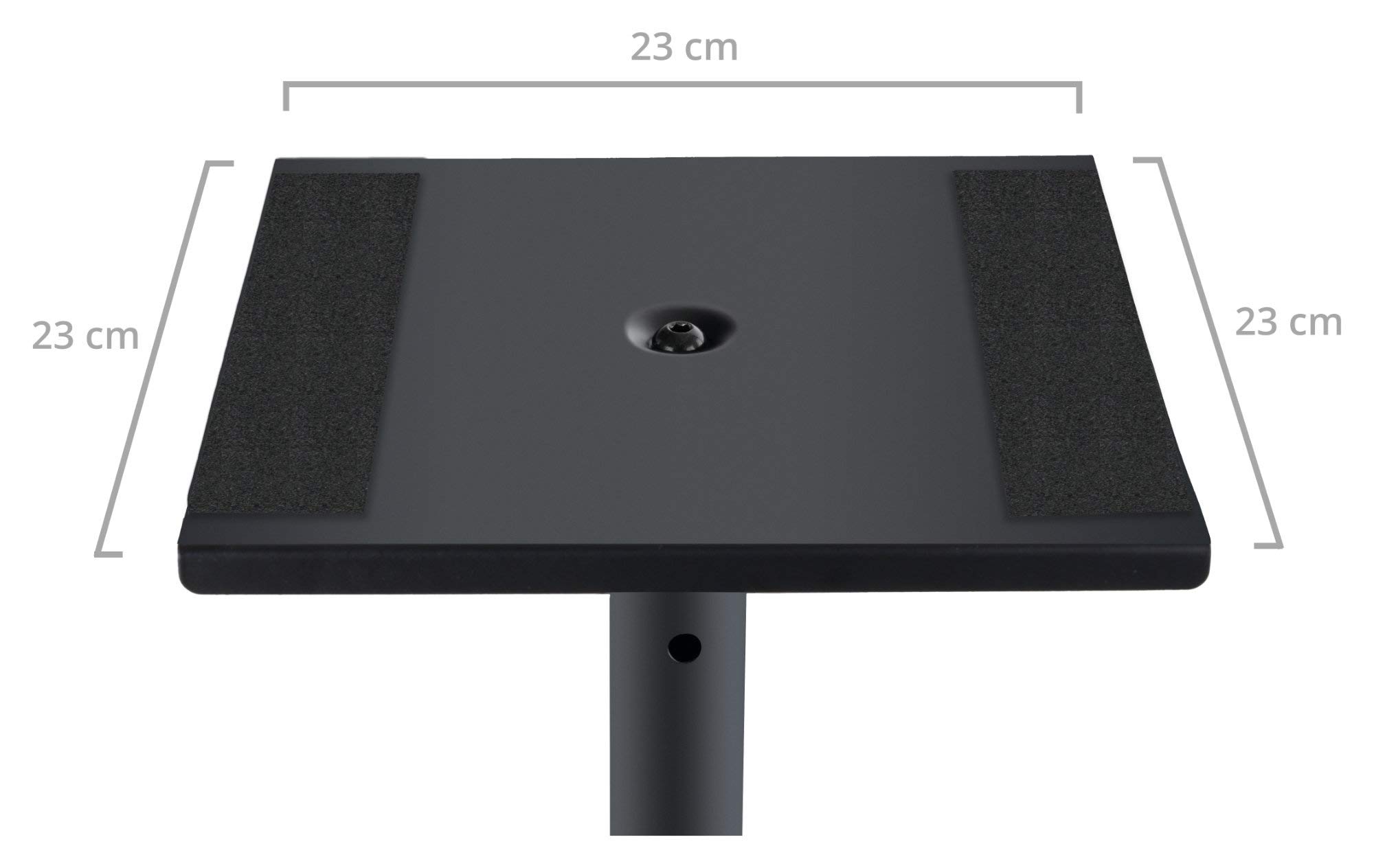 Pronomic SLS-10 2x Supporto per casse Studio Monitor- Altezza regolabile da 80 cm a 130 cm, base triangolare, piedini in gomma, piedini a spillo, acciaio, piastra di supporto con strisce gomma - Nera