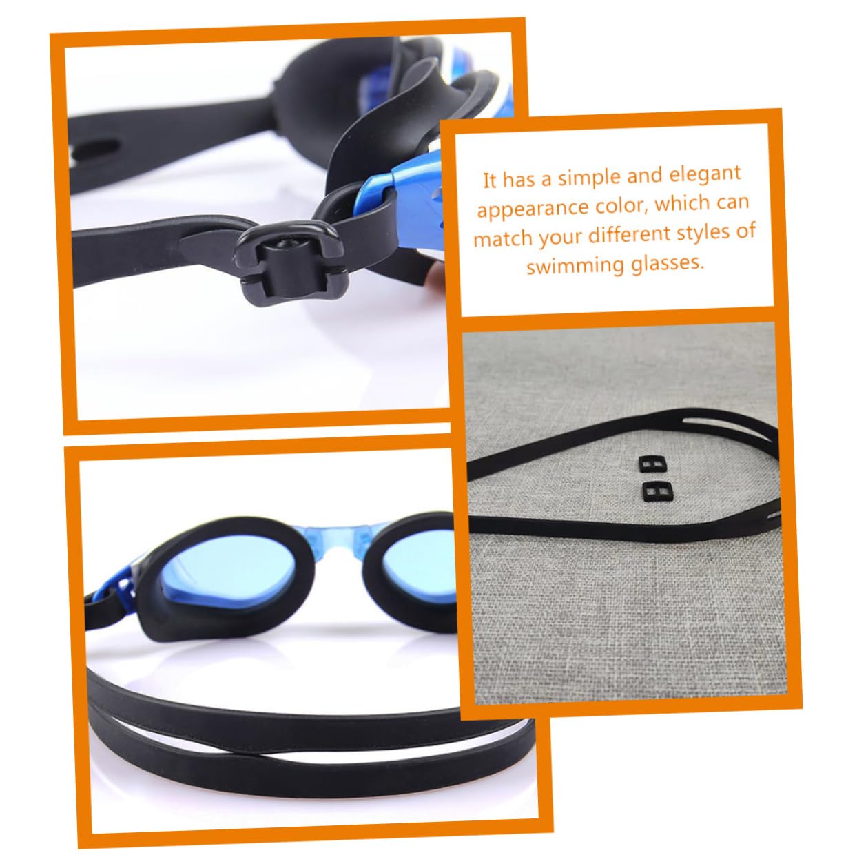 Hemobllo 2 Ensembles De Lunettes De Natation Boucle Sangles Pour Les Yeux Adultes Enfants Sangles En Silicone Accessoires Sangles En Silicone Sangle De Lunettes Résistante À