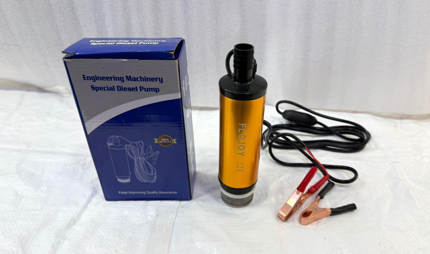 Asian Pumps 12V 38Mm 70W Stainless Steel Mini Submersible Pump Water Oil Diesel Fuel Transfer Pump For Car Oil Liquid Diesel For Car, Camping Truck, Caravans And Cans (Flow 20-30 Lpm)