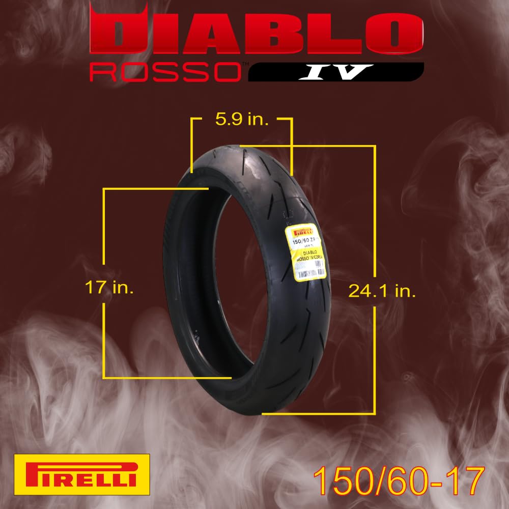 Amazon.com: Pirelli Diablo Rosso IV Corsa 150/60ZR17 (66W) Rear