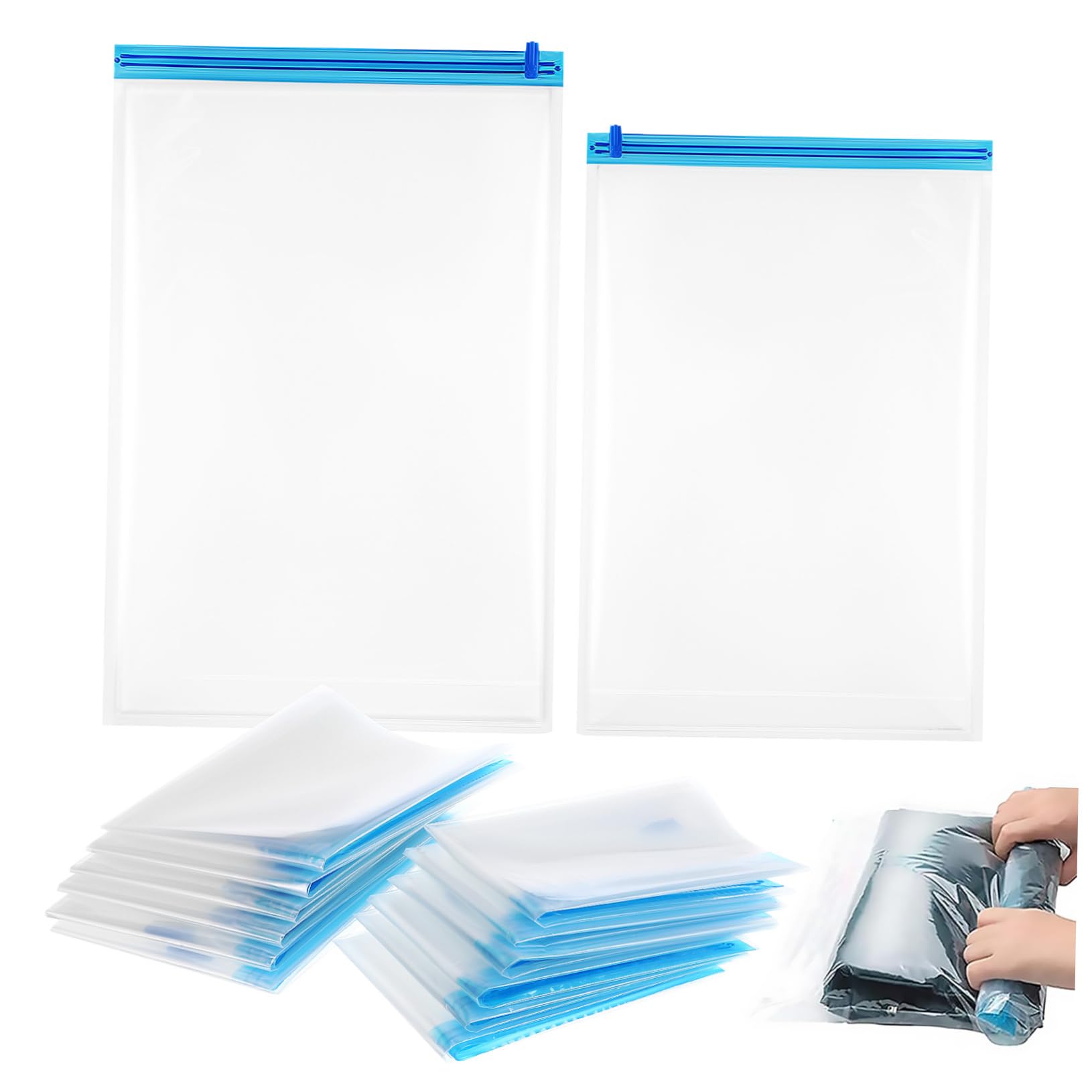 12 pezzi Borse da Viaggio Compressione Sottovuoto Buste per Abbigliamento e Organizer Impermeabili per Valigie per Viaggi e Stoccaggio Casa