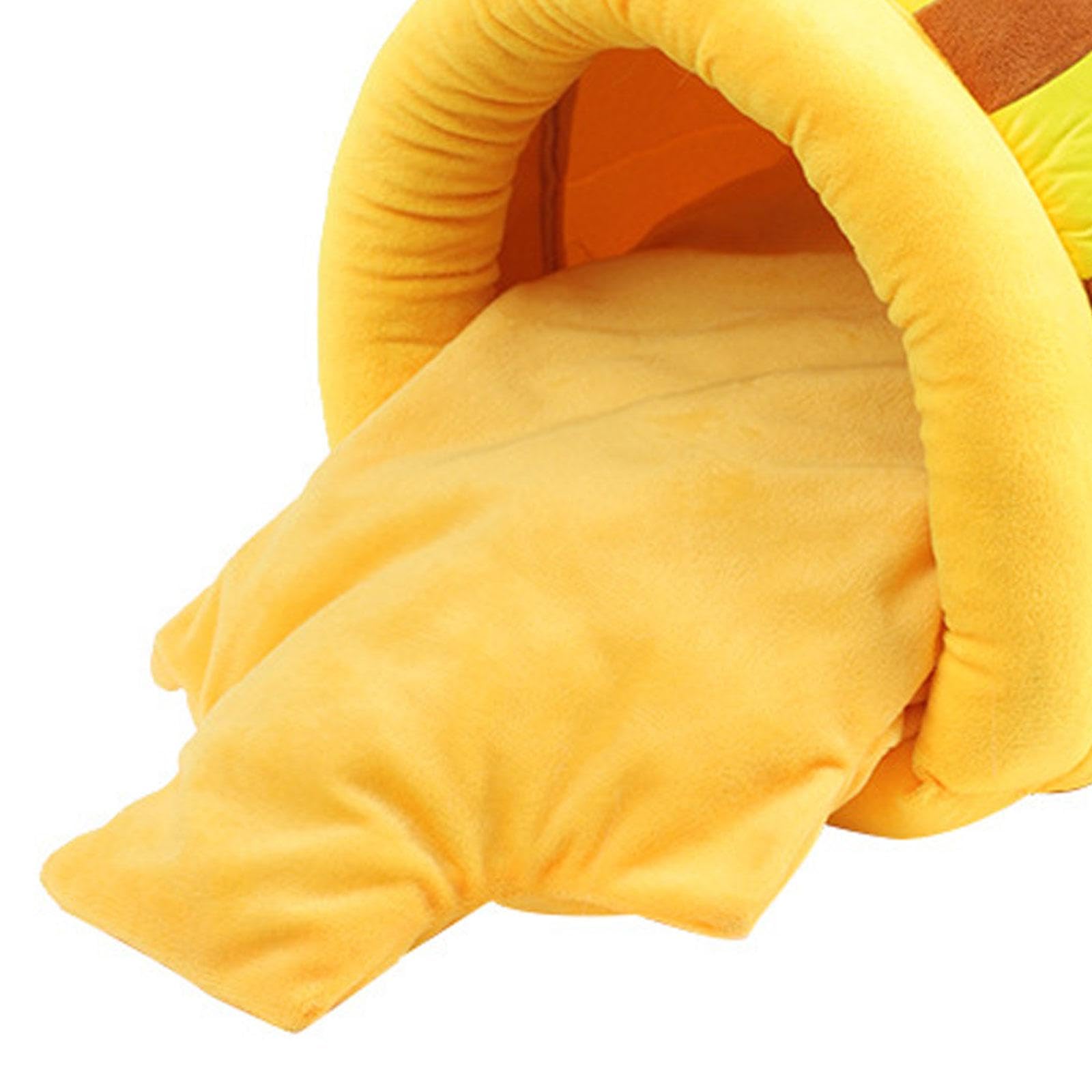 F Fityle Lit pour Chat en Forme de Pot de Miel, nid Chaud de Dessin animé, Coussin épais, Fond antidérapant, Niche Lavable Semi-fermée, Grotte, lit de Couchage