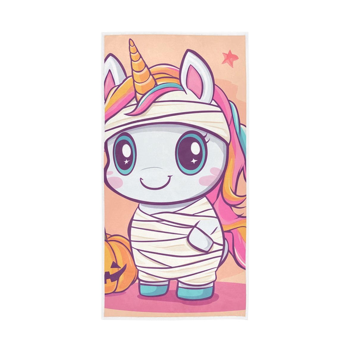 LSRCPD Cute Halloween Unicorn Hand Towels, Hand Towels and Washcloths for Bathroom 15 x 30 Inches