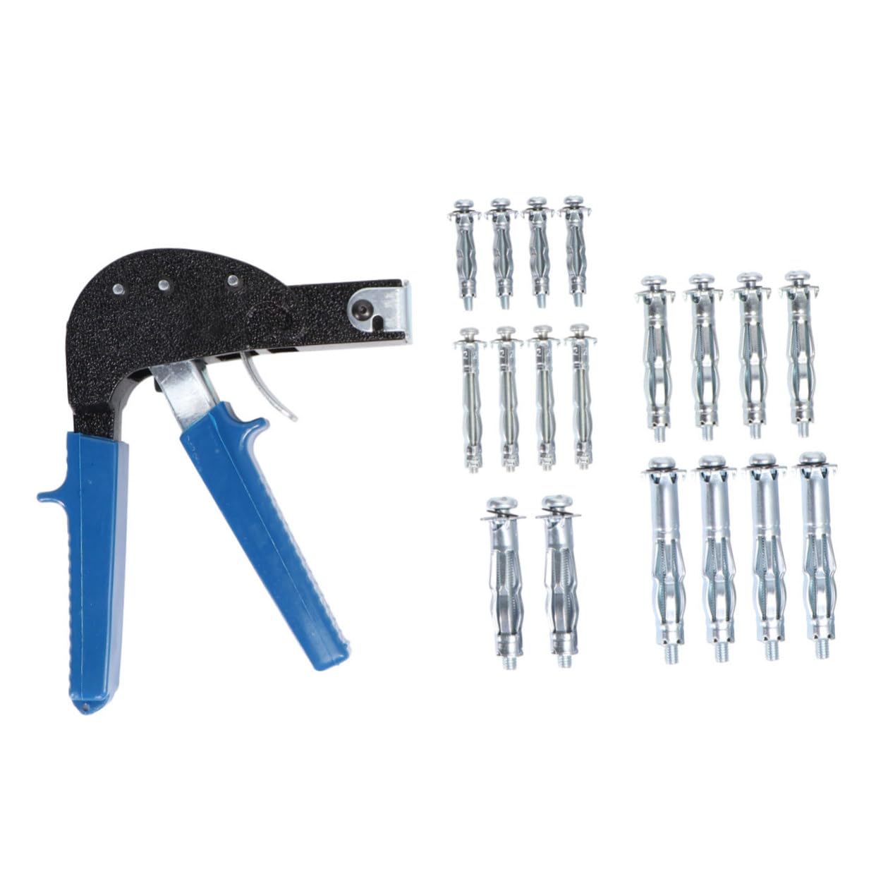 Heavy Duty Anchor Screw Kit 19pcs Dry Wall Anchors Toggle Bolts Cavity Plasterboard Plugs Fixing Screws Setting Tool
