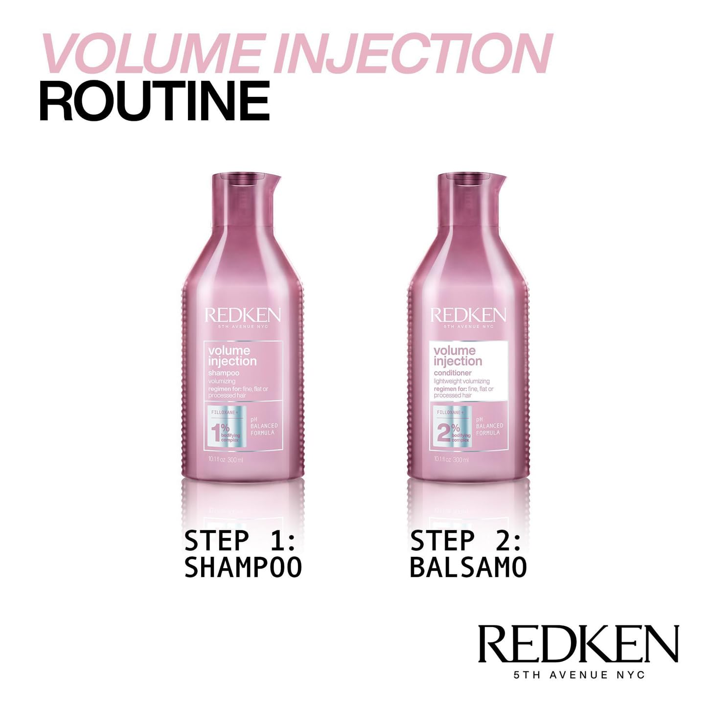 Redken | Balsamo professionale Volume Injection, Volumizzante per capelli lisci e piatti, 300 ml