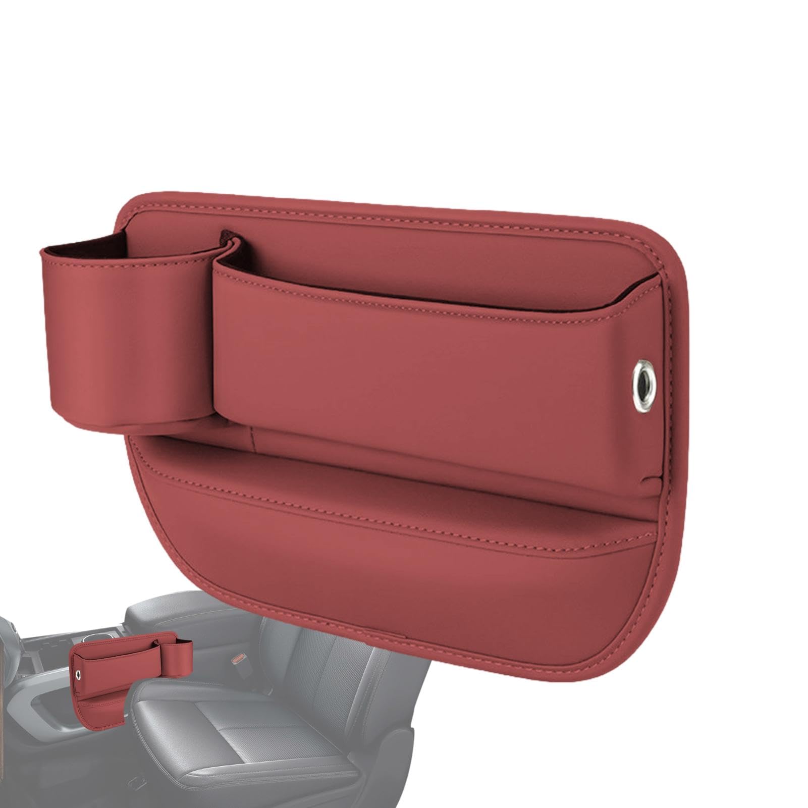 Autostoel Gap Filler Organizer, 2-pack multifunctionele autostoel-organisator, Auto Console zijopbergdoos met bekerhouders 2 zithaken voor drankje