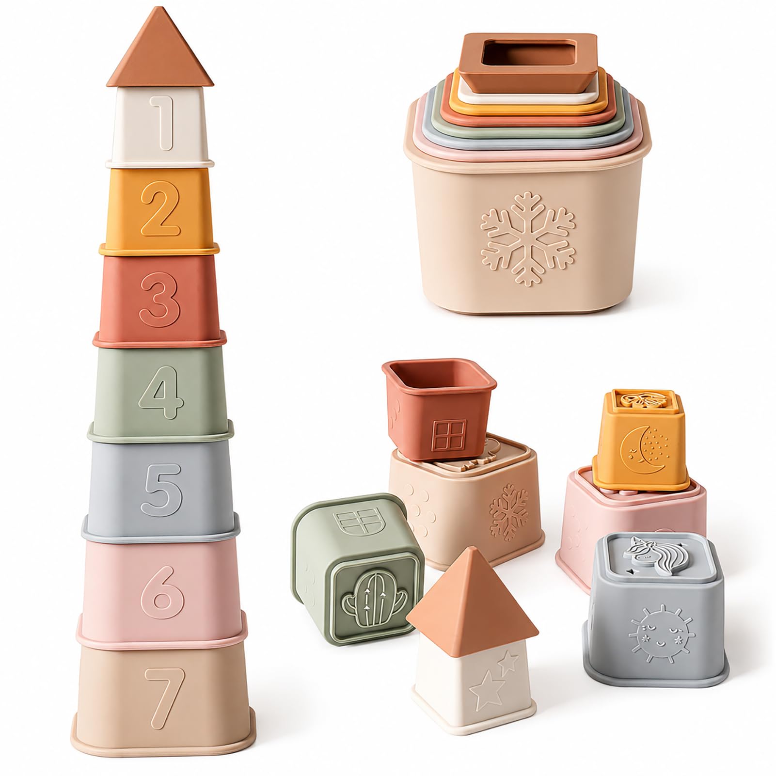 YIVEKO Baby Stacking Cups Toy - stacking blocks | Mubboo