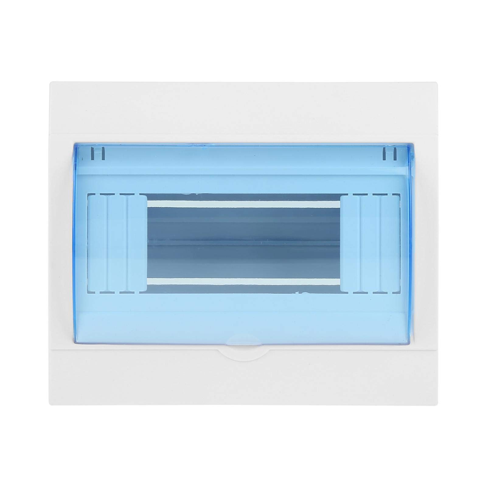 Scatola Di Distribuzione Elettrica A Parete – 4-6 Moduli – Plastica Resistente Con Coperchio Trasparente (17,7x13,5x7,3 Cm) – Bianco E Blu - 4