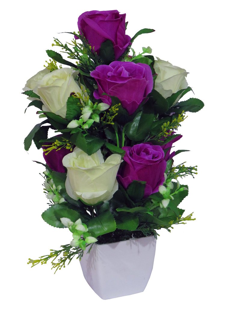 Buy eMani Artificial Flower Pot with Flower Flower vase for Home