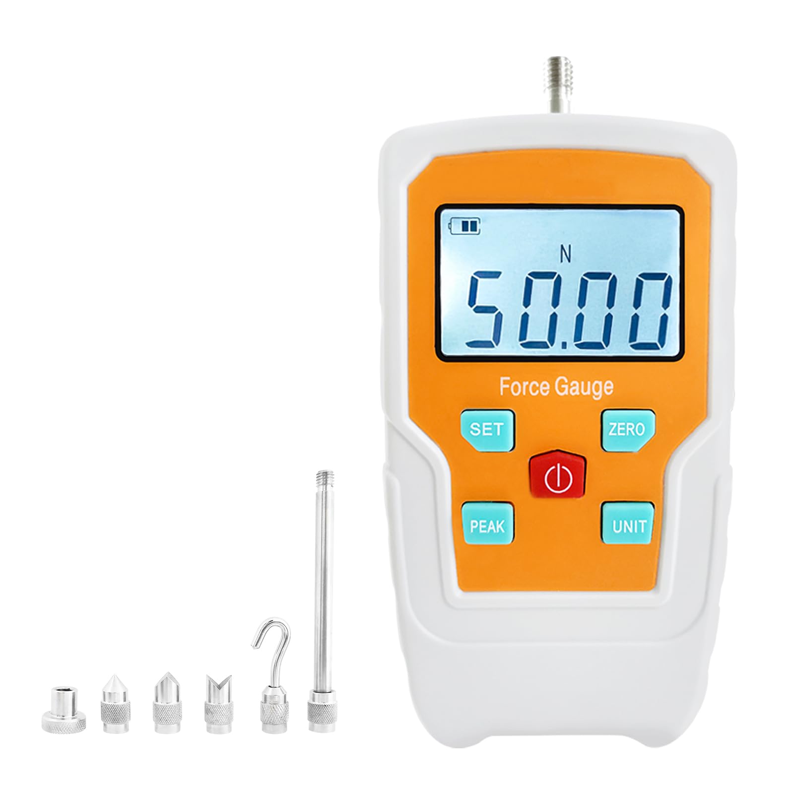 Digital Force Gauge Push and Pull Meter Dynamometer Tension Pressure Tester Thrust Meter Compression Load Plug Force Destructive Tests 50N/5kg/11lbf/