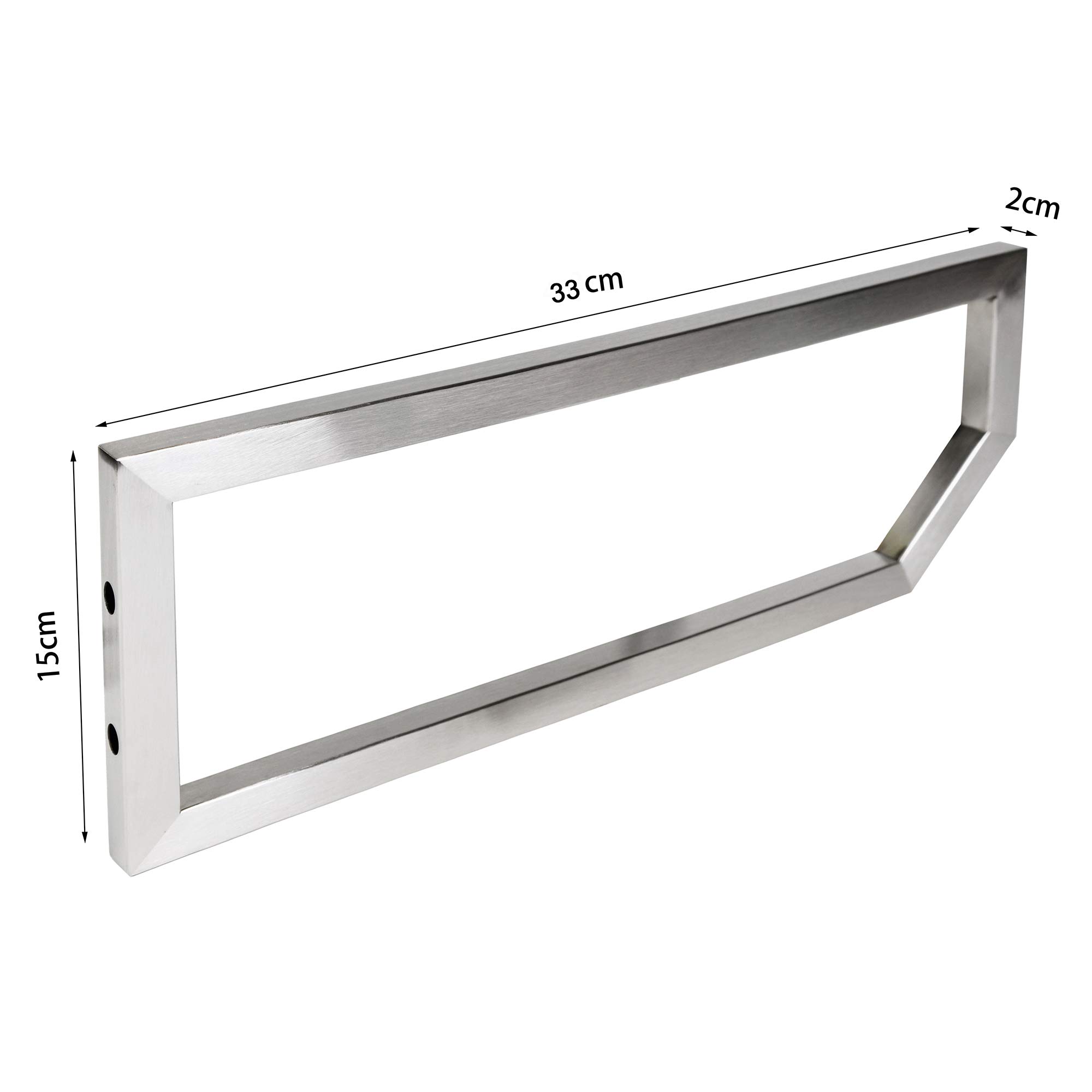 Montixx® Consola de pared y toallero, juego de 2 en forma pentagonal, de acero inoxidable, para soporte de lavabo/base para mesa de agua y lavabo, 33 cm x 15 cm