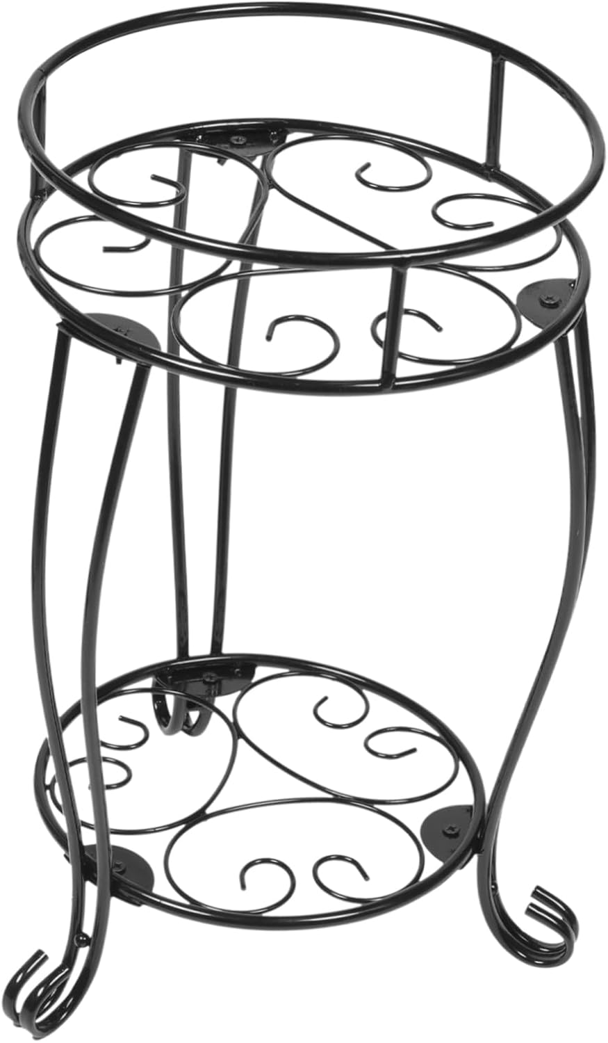 Sosoport Double Metal Plant Stand Sturdy Floor Plant Shelf for Use Stylish Flower Pot Rack for and Patio Decor Durable Construction