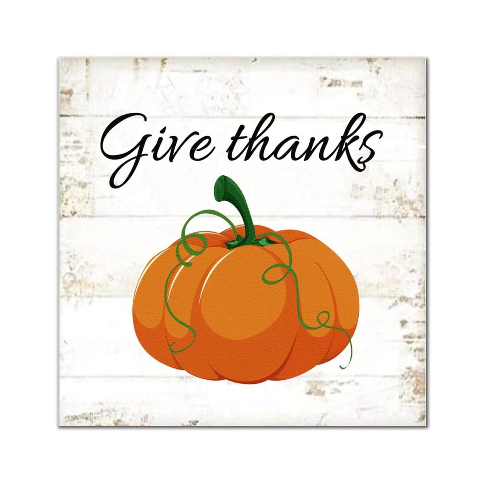 Plaque murale en bois Give Thanks automne 30x30 cm