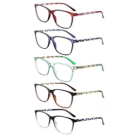 SIGVAN Ladies Reading Glasses Blue Light Blocking Spring Hinge Fashion Pattern Print Eyeglasses for Women (Multicolour 6, 1.50, x)