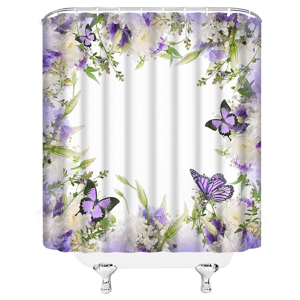 Cortina De Ducha De Flores Y Mariposas, Citas Inspiradoras, image size:1000x1000