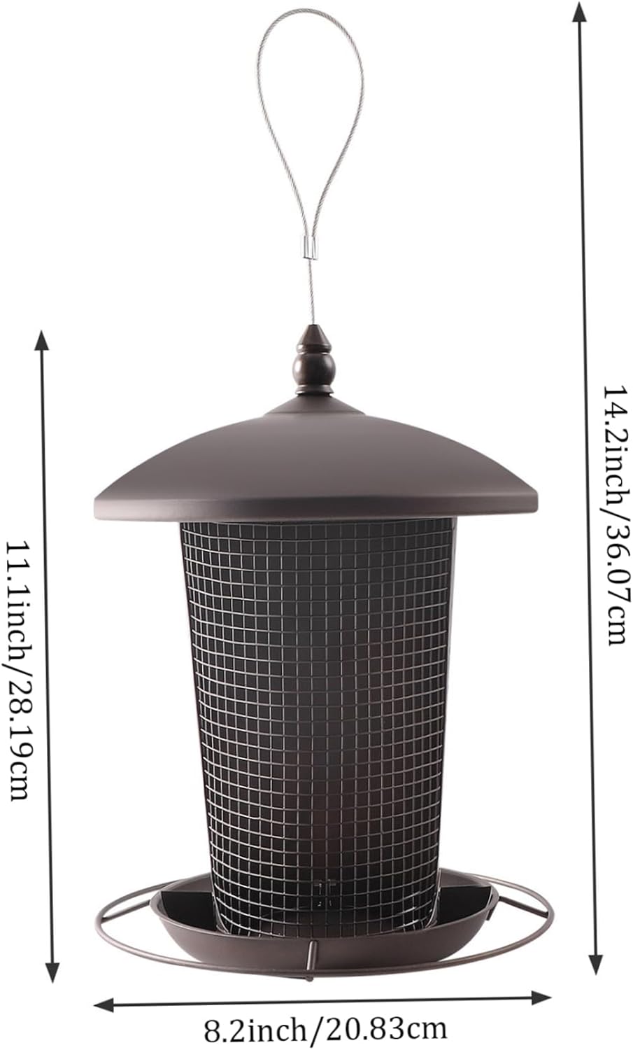 Bird Feeder 2 in 1 Hanging Bird Feeder Rainproof Squirrel Proof with Draining Hole Rotary Lock Feeders for Outdoor|Feeders