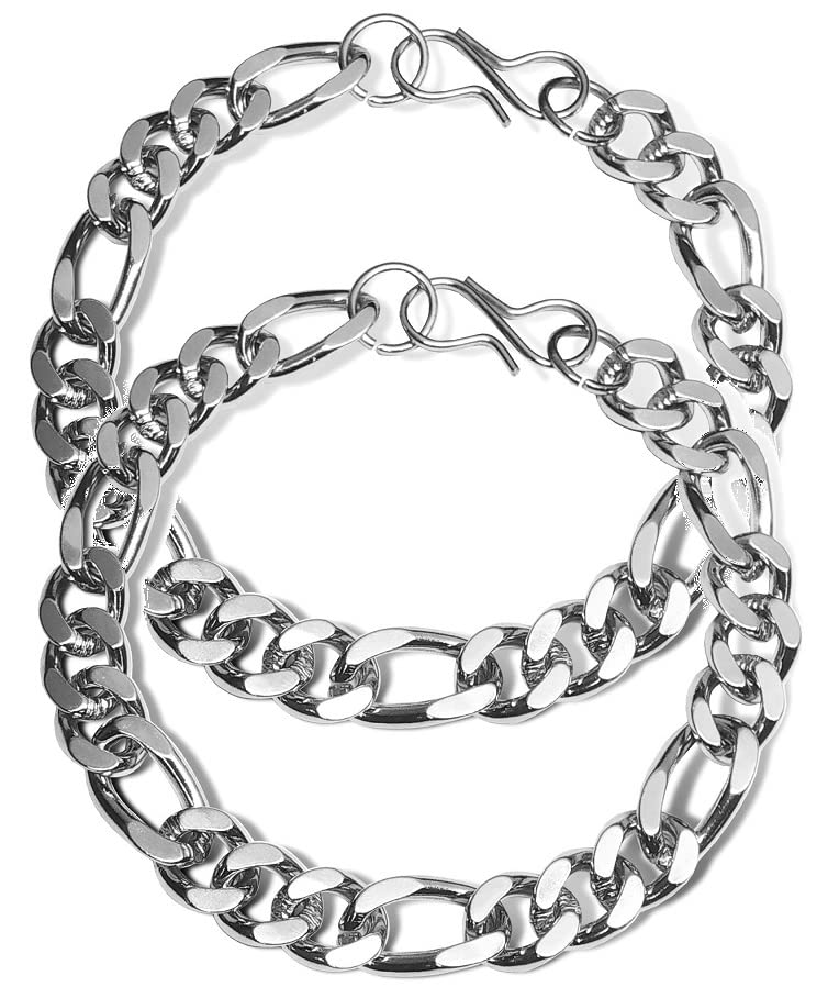 Stylewell (Set Of 2) 6 No. Size Heavy Duty Fashionable Casual Style Daily Use Stainless Steel Friendship Wrist Band Cuff Flat Chain Bracelet for Men & Boys (B0BKLBD5CP) Amazon Price History, Amazon Price Tracker