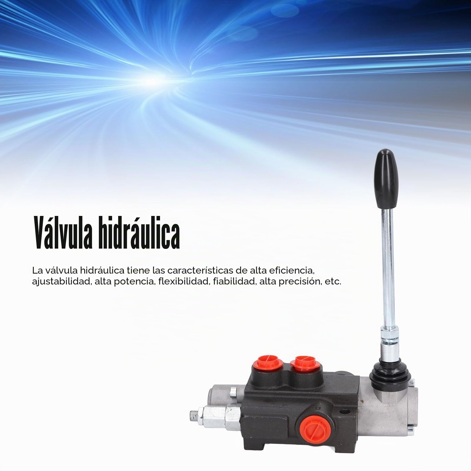 Válvula Hidráulica de Control de Flujo Espira Doble Efecto con Barra de Alivio Ajustable y para Accesorios de Tractor Kit Compatible con Sistemas Hidráulicos de Maquinaria y Camiones