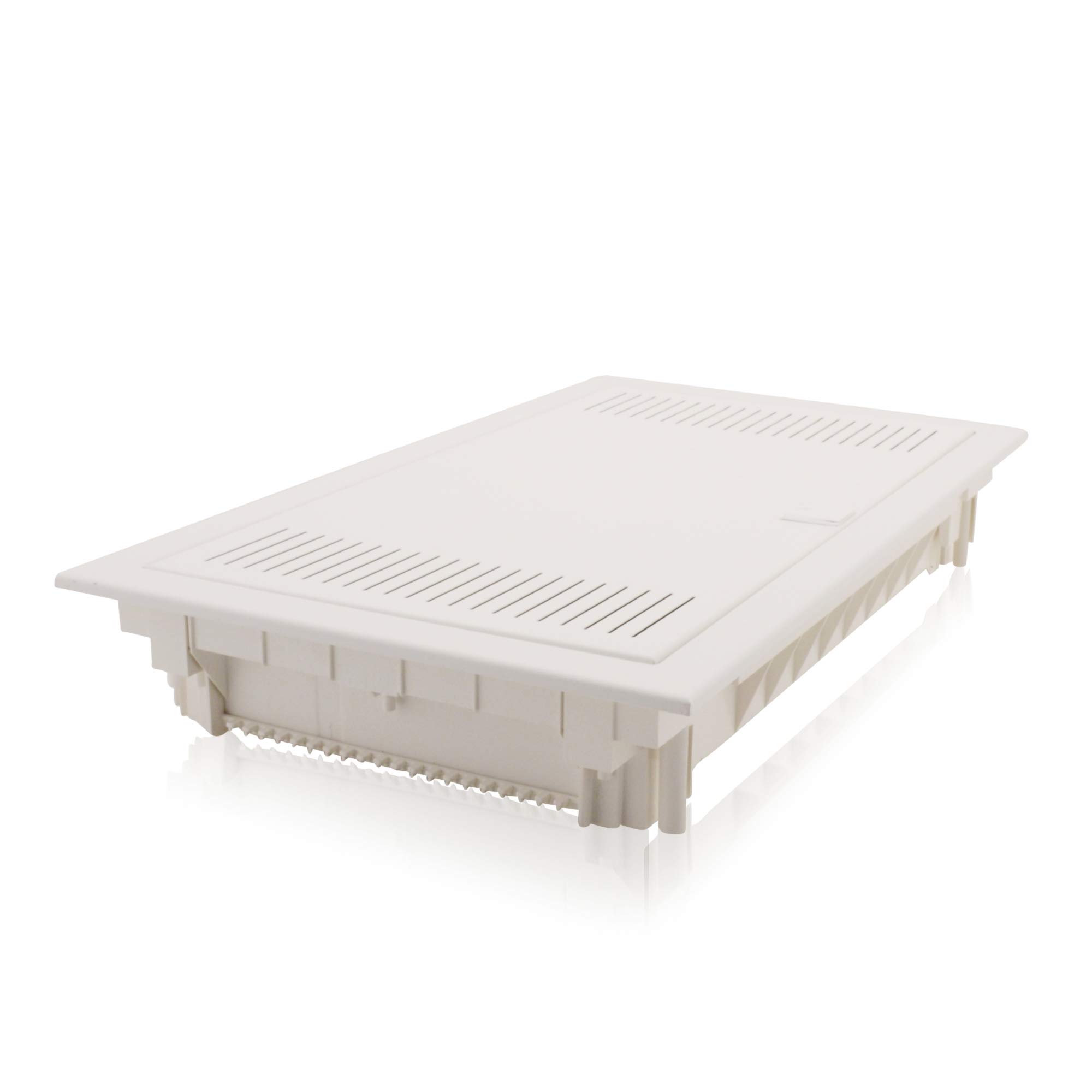 Intratec boîtier multimédia et tableau de distribution combiné encastré, IP30, 592 x 346 x 92 mm, 1 rangée, 12+2 modules, porte en acier blanc RAL 9003, répartiteur de communication