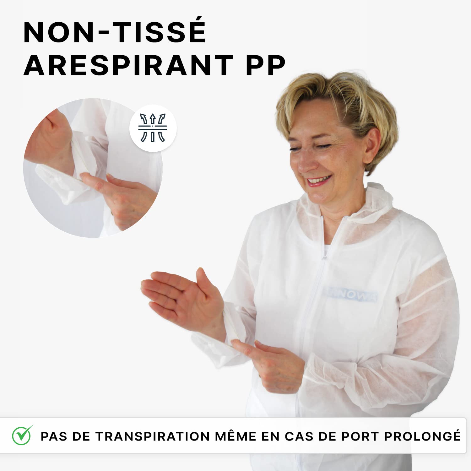 ARNOMED 10x Combinaison Jetable XL, Combinaison Travail Homme & Femme, Combinaison Jetable de Peintre & Bâtiment, Combinaison de Protection & Amiantée, Combinaison Sécurité (Blanc)