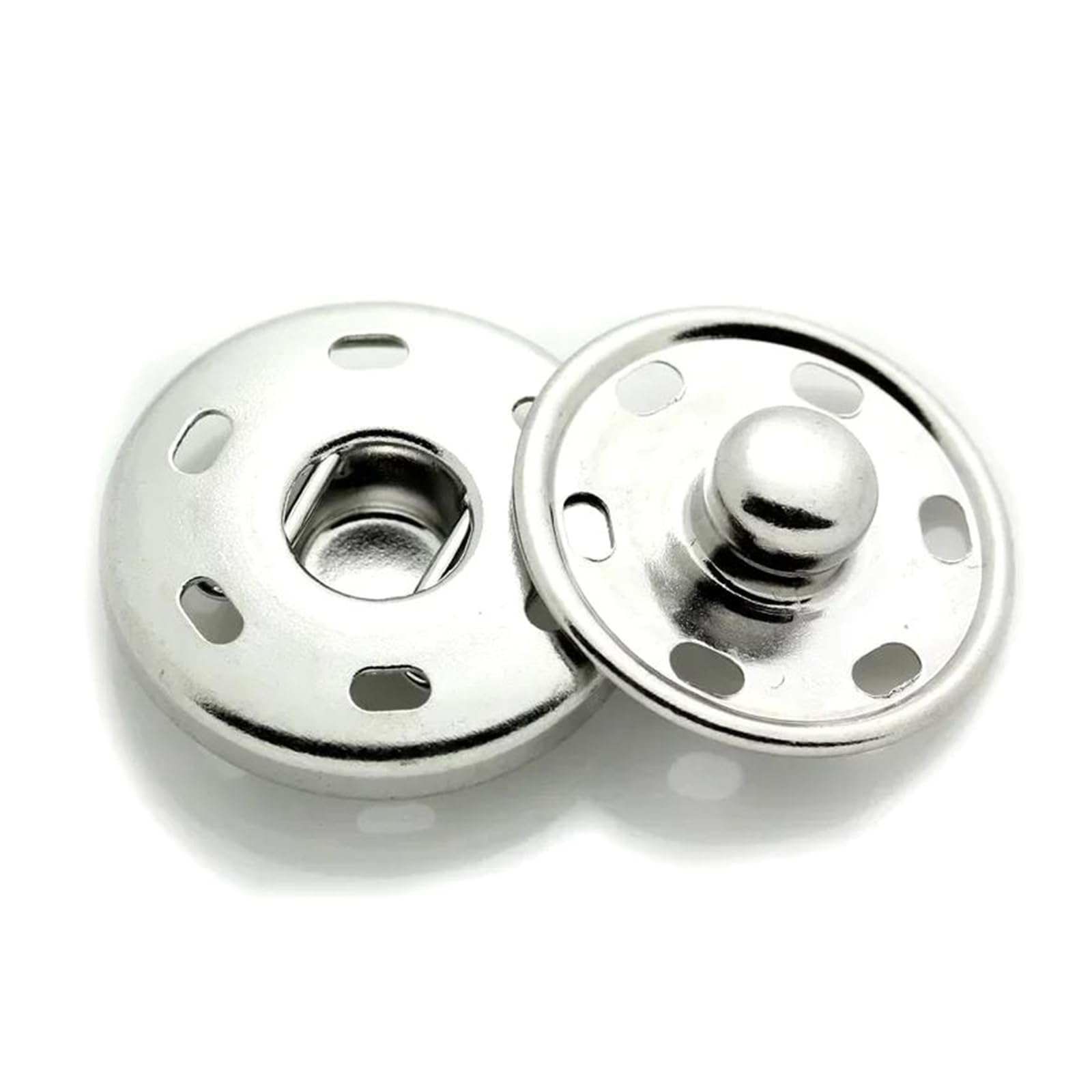 20Sets 8-30mm Invisible Metal Press Studs, Snap Fasteners Button for Sewing Shirt Coat DIY Accessories,Silver,8mm