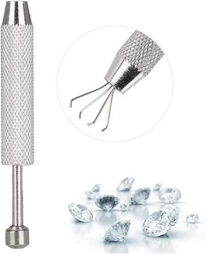 Miniatura 5 de DEWIN Herramienta de recogida de herramientas con 4 puntas, pinzas de diamante para piezas pequeñas, chips IC, pinzas de punta, accesorios de