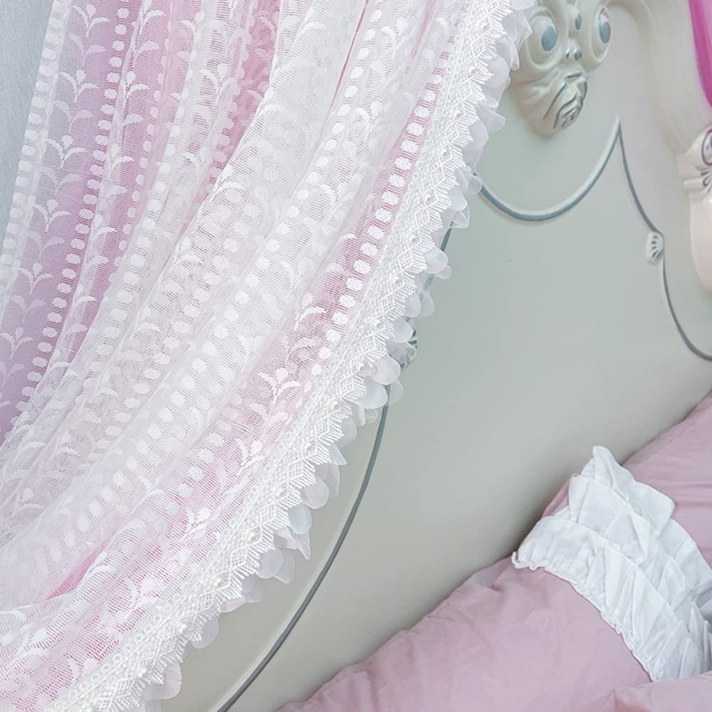 Prinzessinnenkrone-Betthimmel für Mädchenzimmer, Romantisches Prinzessinnenzelt mit Garnnetz-Bettumrandung
