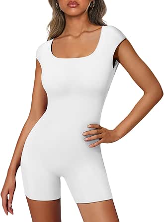 Amazon.com: AUTOMET Women's Sexy Unitard Bodycon Bodysuit Sets Jumpers ...