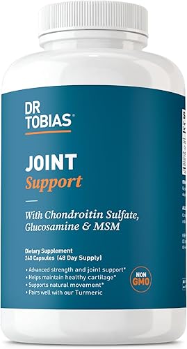 Dr. Tobias, complejo de alivio para articulaciones con glucosammina y condroitina MSM, suplemento con fuerza extra con sulfato de glucosaamina para
