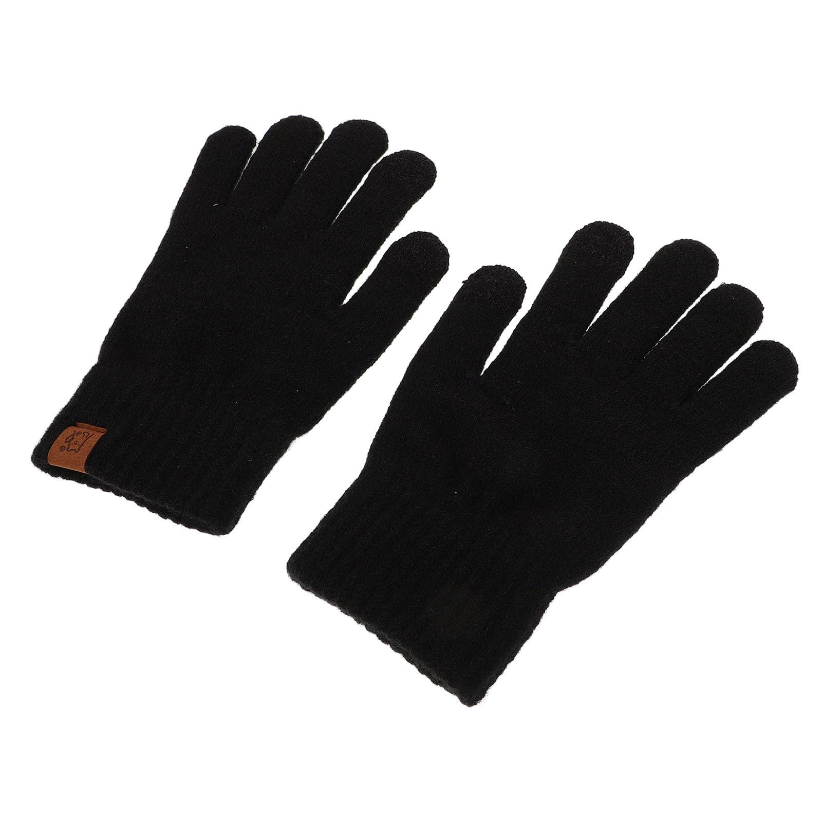 Thermal Winter Touchscreen Gloves for Men and Women, Black Windproof Knit Hand Warmers with Fleece Lining, Outdoor Cold Weather Gloves for Cycling, Writing, and Daily Use