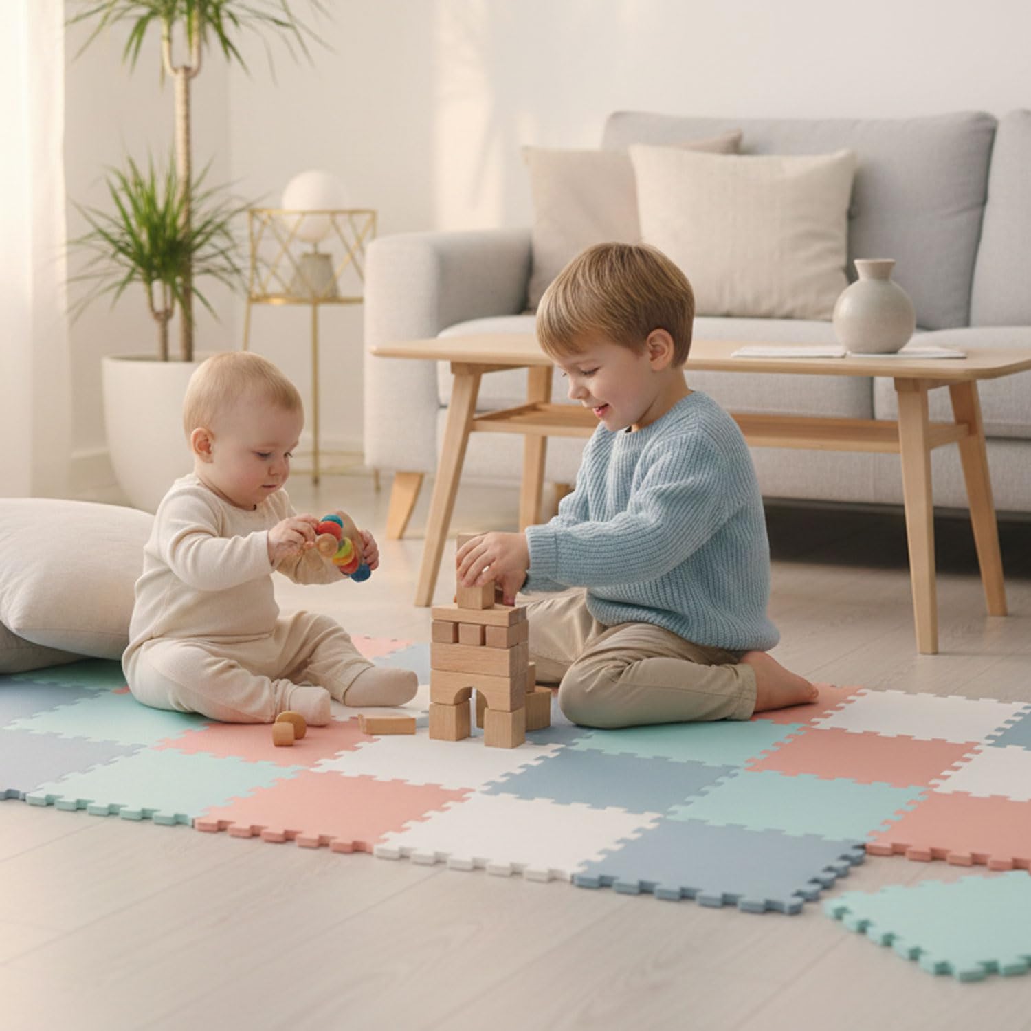 LittleTom 36 Piezas Alfombra Bebé desde el Primer Mes - 30x30 Colchoneta Bebé Suelo - Alfombra Puzzle Bebé - Alfombra Bebe Acolchada Plegable Alfombra Infantil Alfombra Puzzle Bebe Alfombra Niños Foam