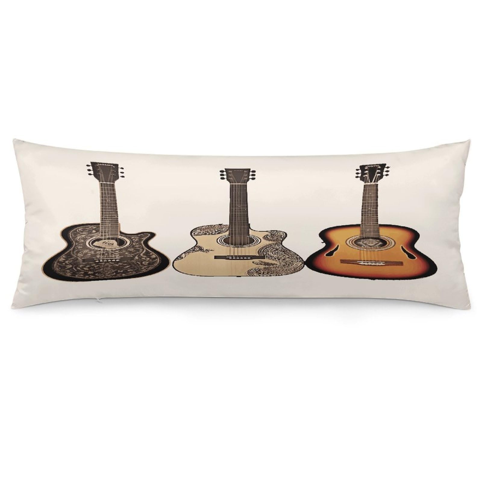 Guitar Throw Pillow Cover Soft Lumbar Pillow Covers with Zipper Breathable Rectangular Cushion Case Polyester Pillow Case Decorative Body Pillow Cover for Couch Bed