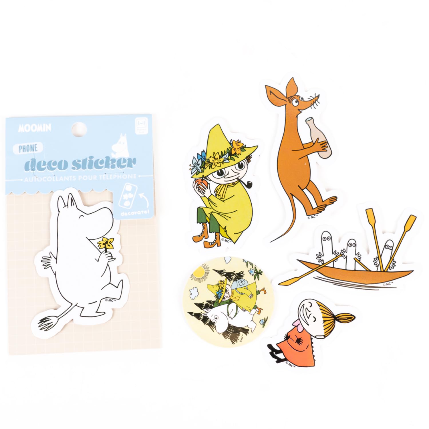 iFace Moomin calcomanías decorativas para teléfono iPhone 16 y Samsung Galaxy juego de 2