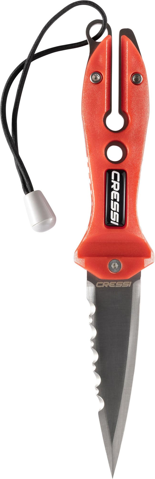 Cressi Striker Knife - Nóż do Nurkowania Striker, Czerwono-Czarny, Ostrze Podwójne 9cm