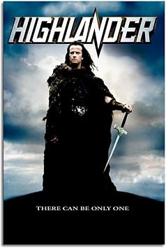 Highlander Movie Poster Canvas Prints Fantasy Adventure Action Movies Poster Wall Art For Home Office Cinema Decorations Unframed 36"x24"