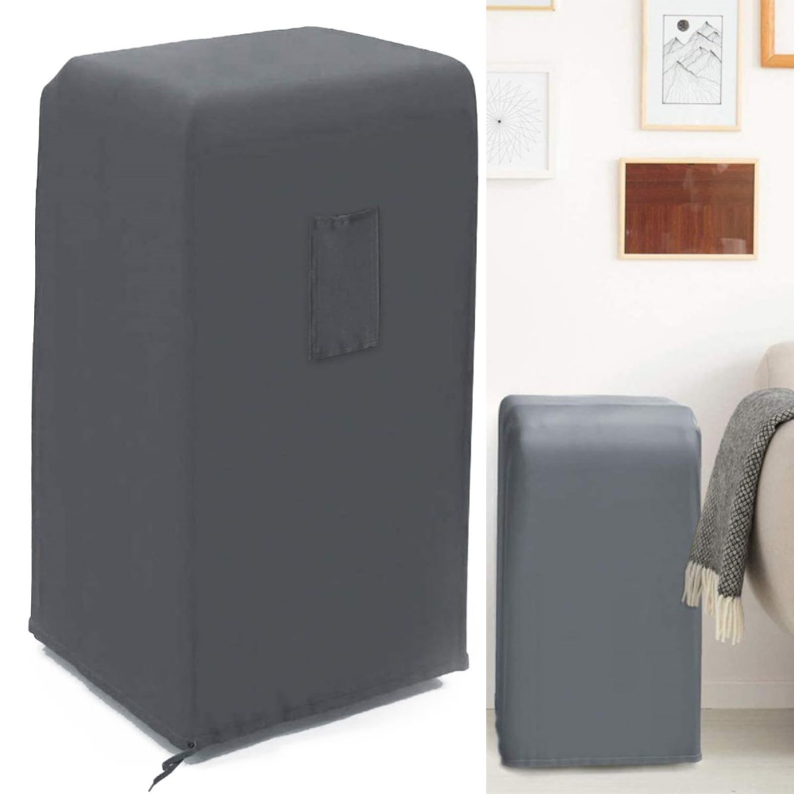 Custodia protettiva antipolvere per condizionatore d'aria, portatile, con tasca laterale per telecomando, grigio, 40 x 45 x 76 cm (grigio)
