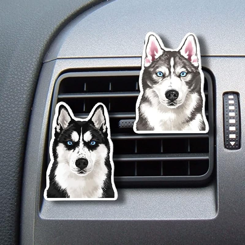 WIRESTER Set of 2 Fresh Scented Car Air Freshener Vent Clip, Decorative Accessories, Interior Decoration for Cars - Cats, Dogs, Crabs, Turtles, Elephant Lion, Giraffe Monkey, Deer Wolf, Zebra