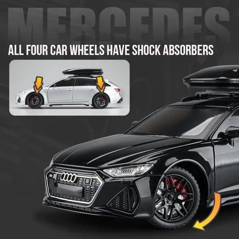Image of Invite Enterprise Scale 1:24 Audi Rs6 High Simulation Diecast Metal Alloy Model With Audio Light Pull Back Feature - Collectible Vehicle (Colors As Per Stock)