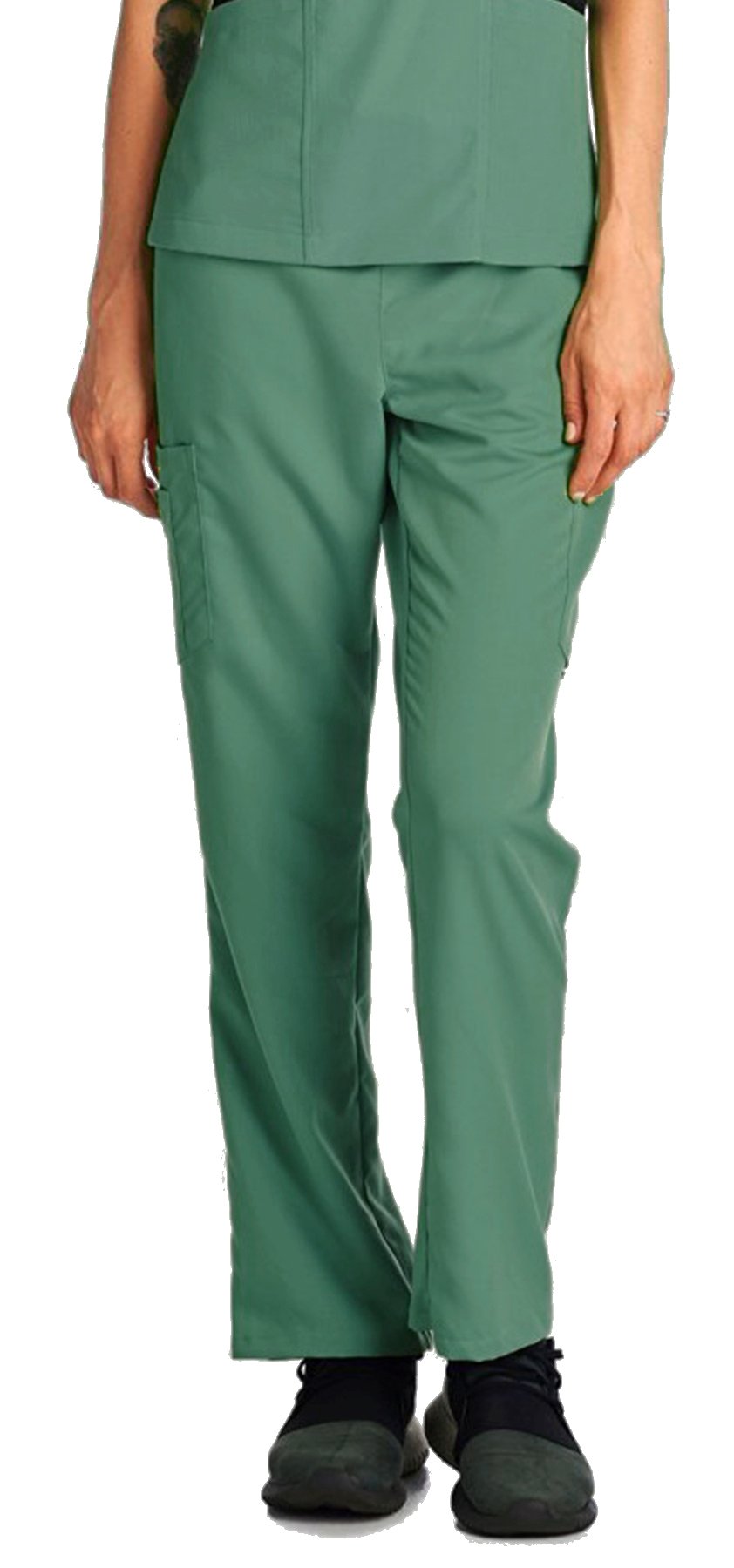 Natural Uniforms Solid V-Neck Women's Scrub Set Medical Scrub Tops and Pants (X-Large, White)