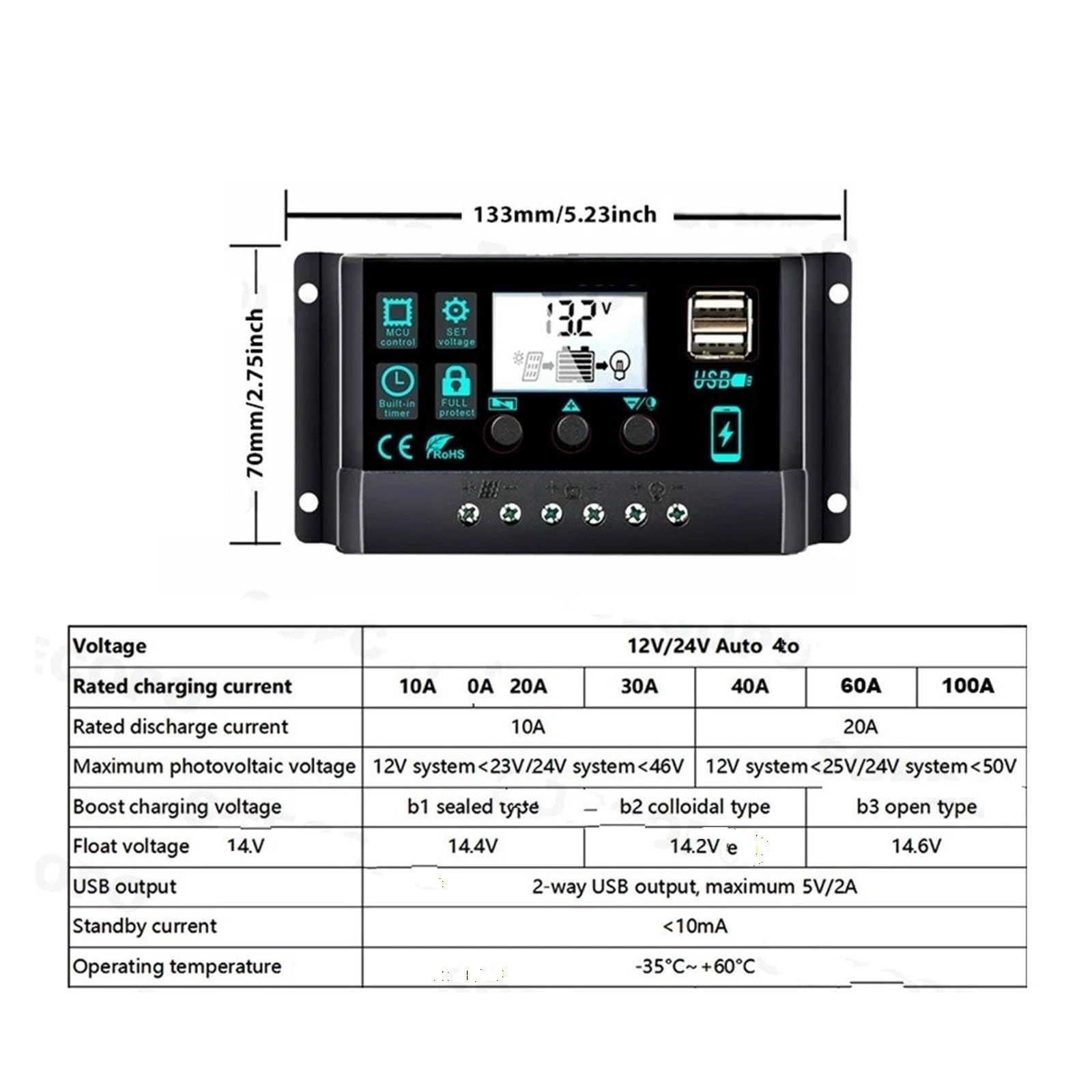 Inversor Potencia Kit Generador Solar Peak Panel Inteligente 6000W 200W Inversor CC 12V A CA 110V 220V Controlador 100A Convertidor