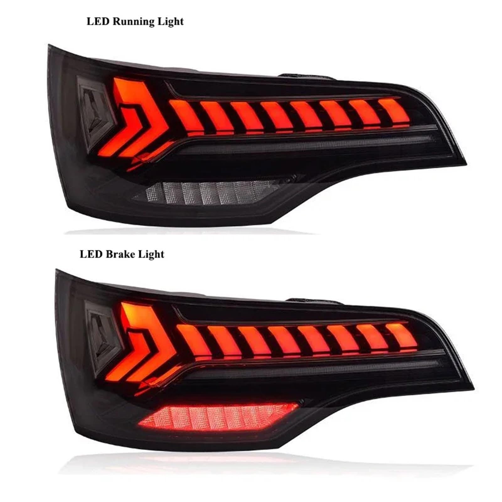 Lampa tylna zespolona Halogen światła 2 szt. tylnych świateł do Audi Q7 2006-2015 LED tylne światła stylizacja samochodu tylna lampa DRL hamulec cofania światło stopu(2006-2009Year,2PCS Smoke)