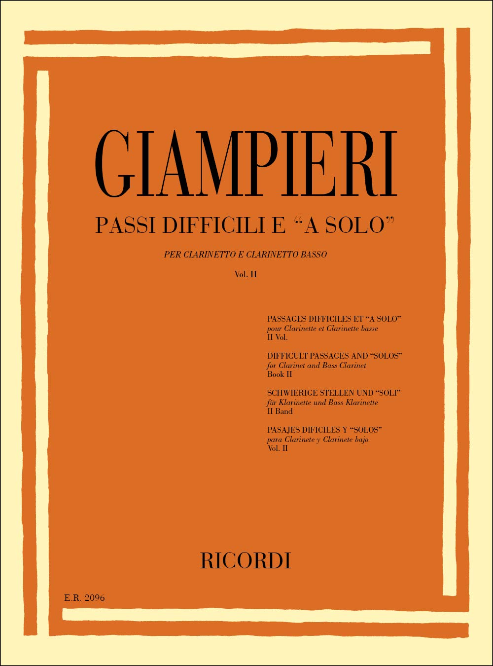 PASSI DIFFICILI E A SOLO DI OPERE TEATRALI E SINFONICHE - VOL. II