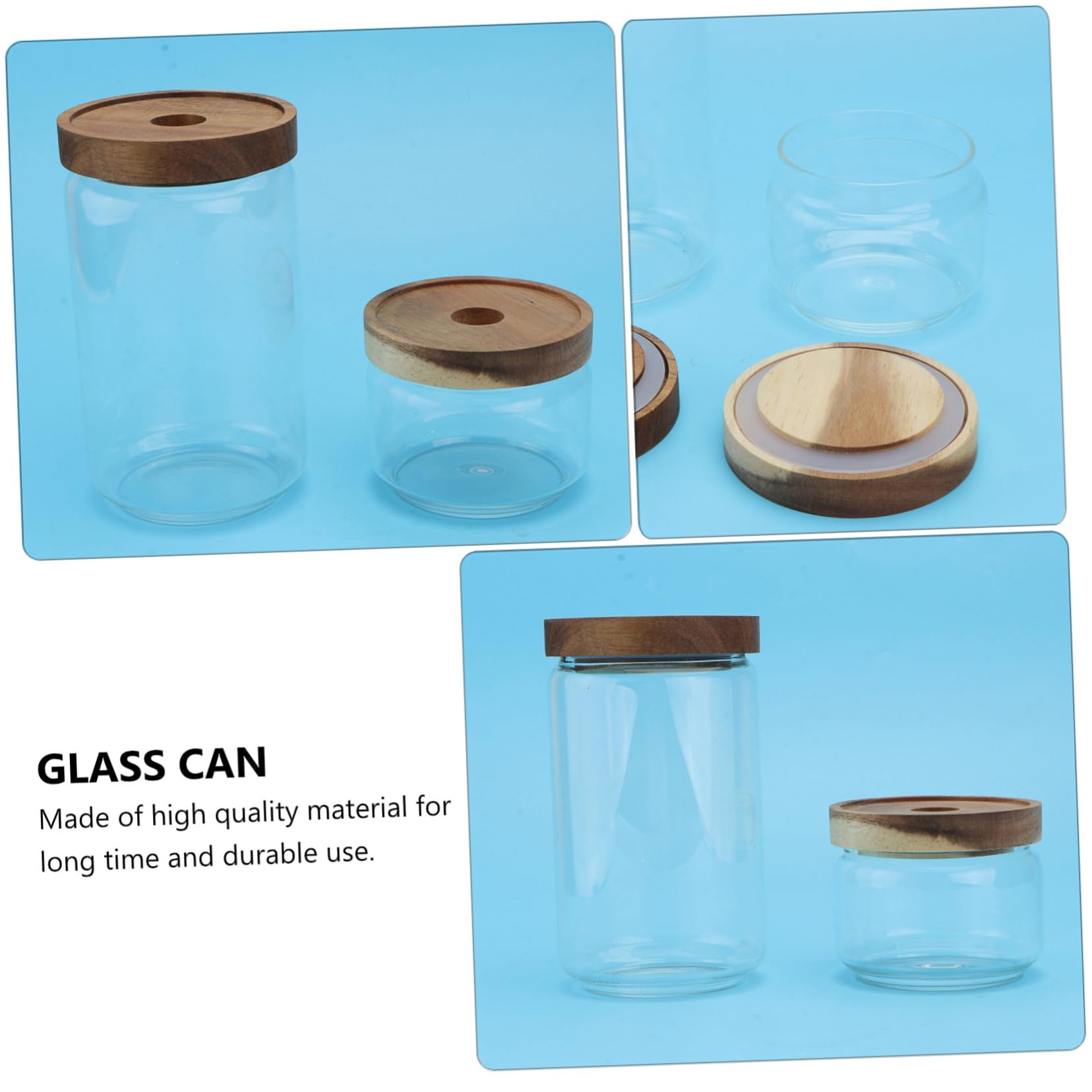 STOBAZA 2 Set Barattoli Ermetici in Vetro Borosilicato Resistenti Al Calore Contenitori Trasparenti Per Alimenti E Tè Vasetti Sigillati Per Conservazione Sicura Dolci E Snack 2 Pezzi*2