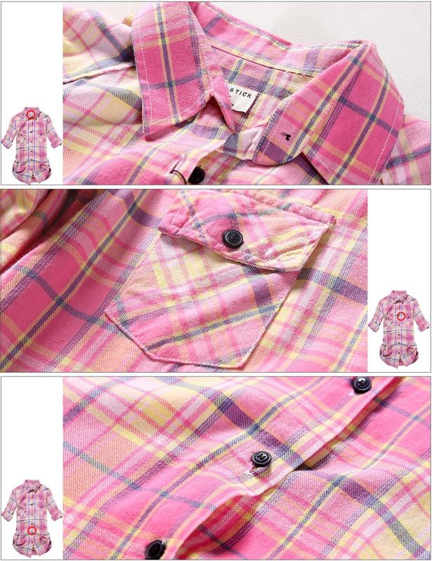 Image of Match Women's Long Sleeve Plaid Flannel Shirt #2021