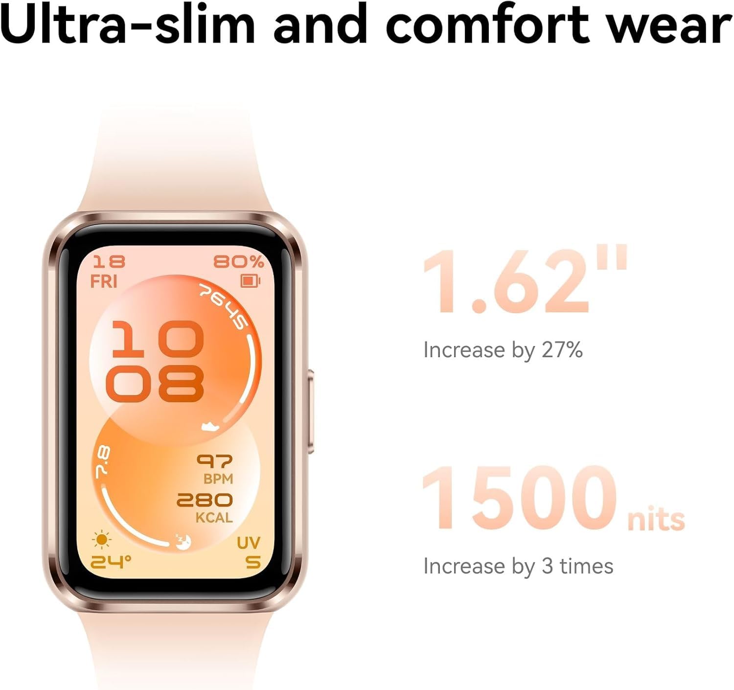 Huawei Band 11 Smartwatch Caja de Aleación de Aluminio, Gran Pantalla de 1.62", Nuevo Monitoreo de Sueño, Bienestar Emocional, Beige