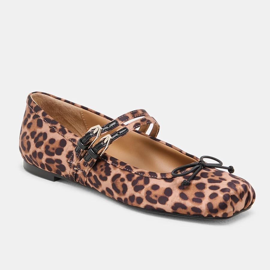 Amazon.com | Dsevht Leopard Ballet Flats for Women Round Toe Mary
