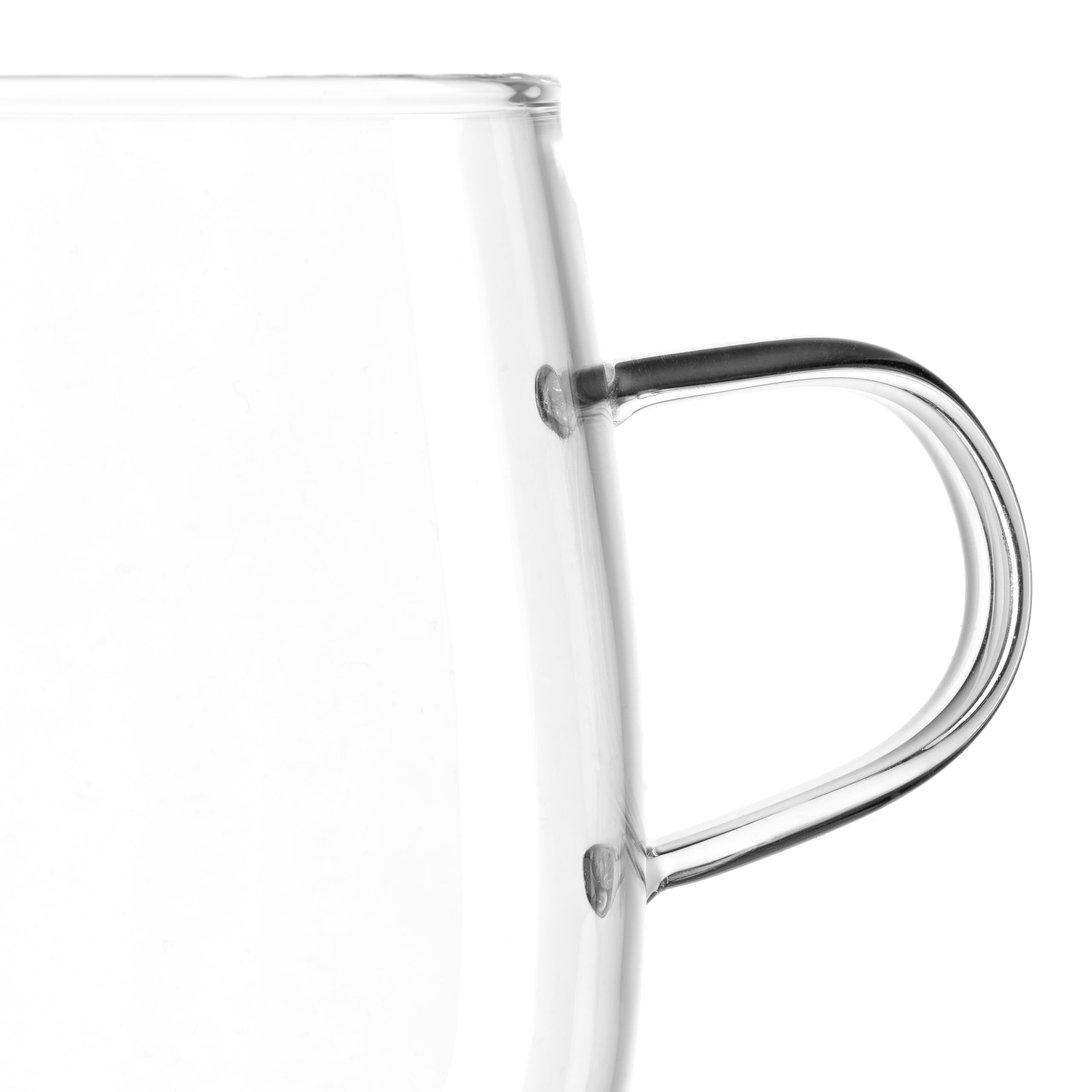 LEONARDO HOME Tè per Te zestaw 4 filiżanek do herbaty - duży kubek do herbaty z grubościennego szkła borokrzemowego - wyprodukowano ręcznie - pojemność 570 ml, można używać w kuchence mikrofalowej - 4