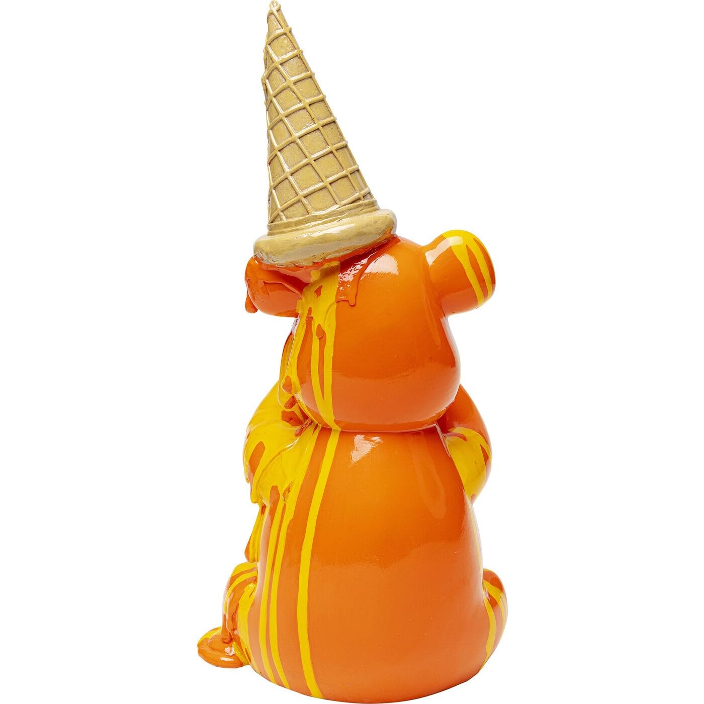 Kare Design Figura Decorativa Sitting Gelato Bear, Naranja, Poliresina Pintado a Mano, Escultura de Oso, Objeto Decorativo, Sala y Comedor, Estatua Moderna de Diseño, Altura 37 cm