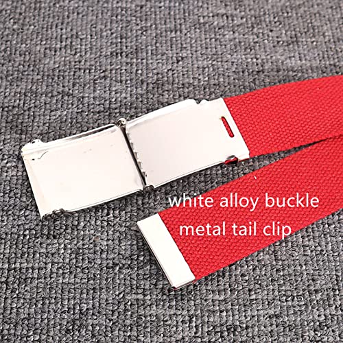 Belts Men Women Cotton Canvas Military Tactical Quick Release Plus Size Belt with Alloy Buckle, 2 Pack2