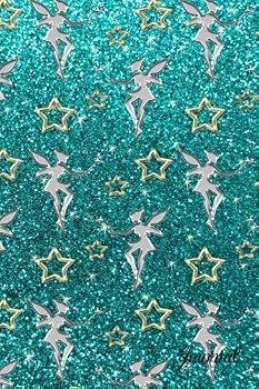 Journal: Faux turquoise glitter stars fairy notebook